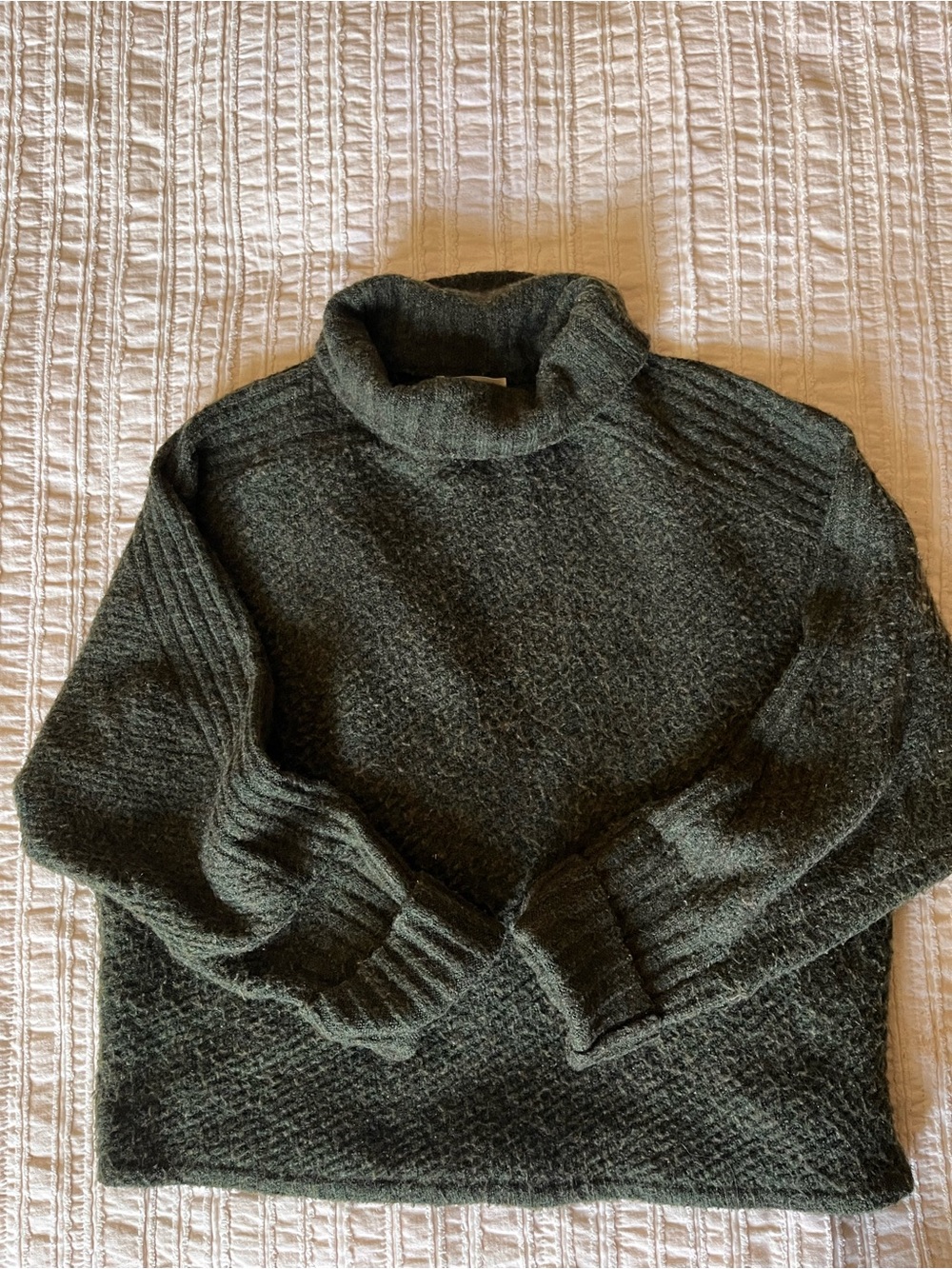 Max Studio Olive Green Cowl Neck Sweater